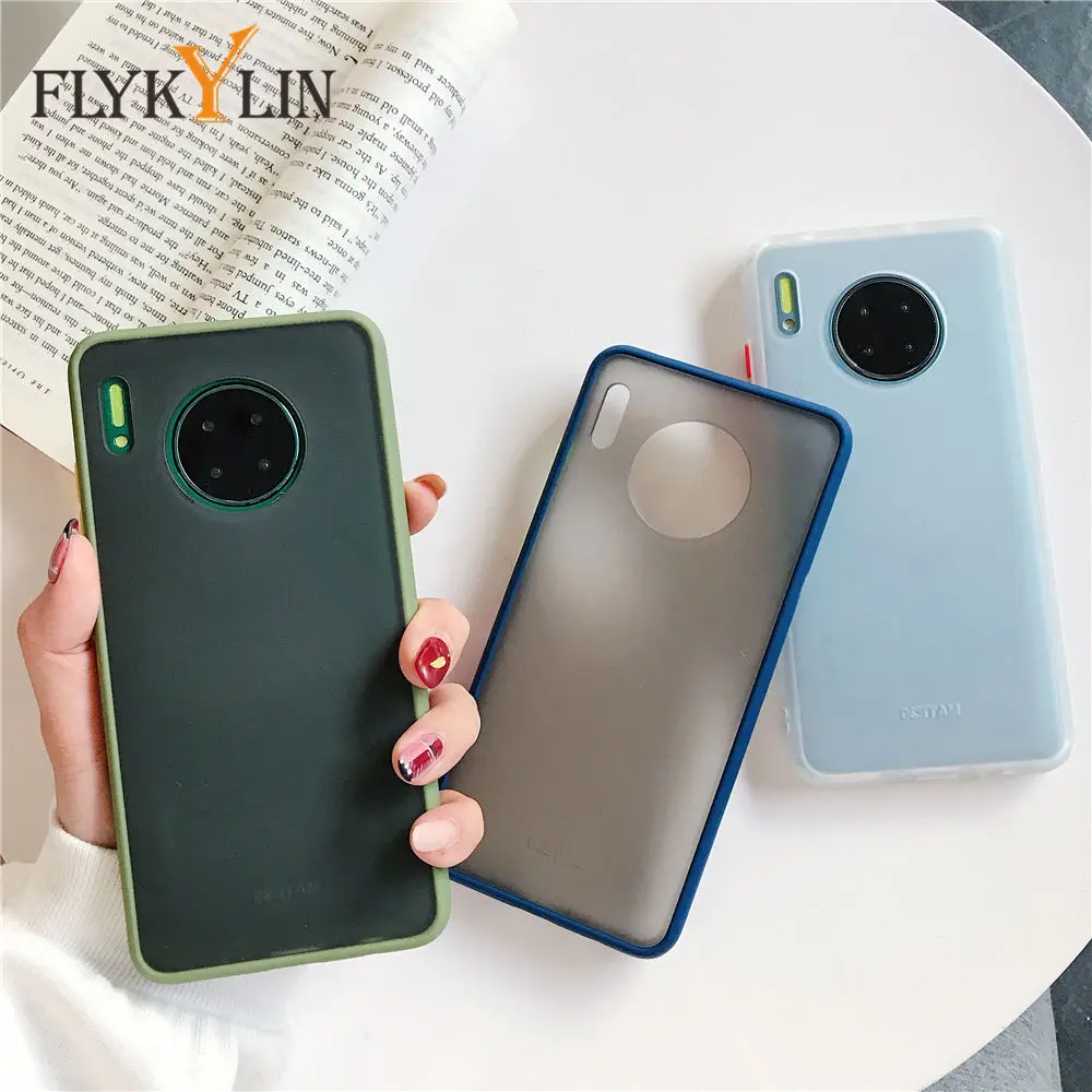 Luxury Shockproof Transparent Phone Cases For Huawei P30 Lite P20 Mate 20 30 Pro Contrast Color Matte Hard PC BackCover |