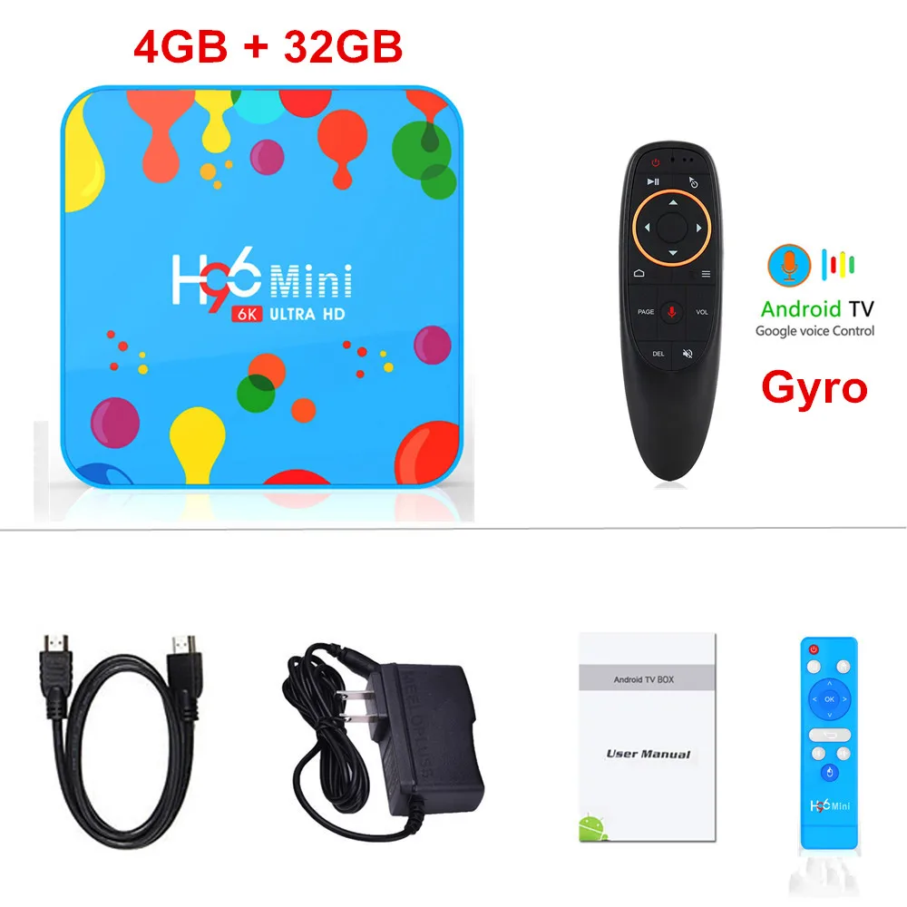 4G32G G10 voice 4 ГБ 128 ГБ H96 Мини Android 9,0 ТВ приставка Allwinner H6 четырехъядерный 6K Wifi Google плеер Youtube 4K телеприставка 32 Гб PK H96 MAX PLUS - Цвет: 4G32G G10 voice