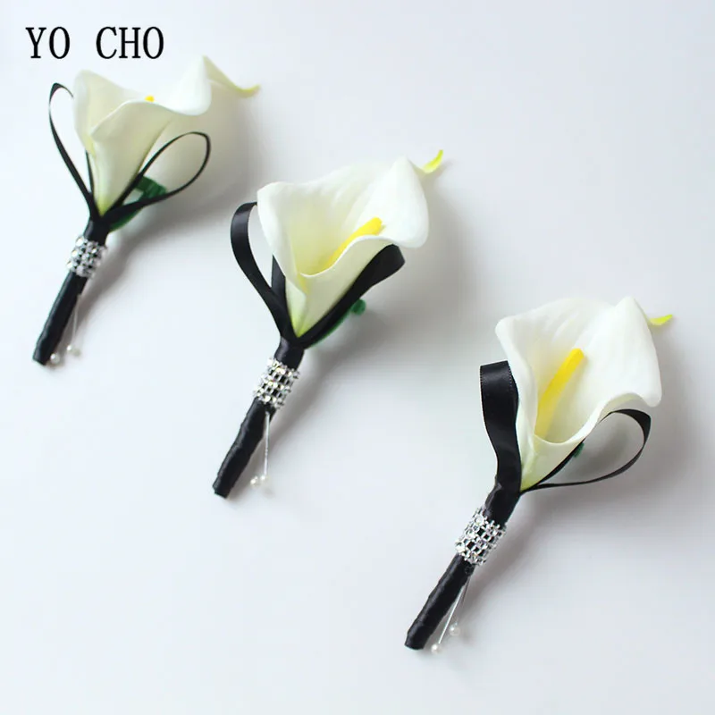 white black wedding boutonniere  (12)