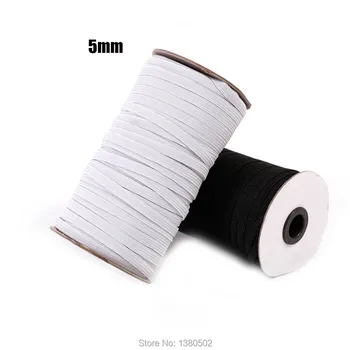 

Elastic bands 5mmElastic cord rope Spool for masks white and black color stretches elastic tape rubber bands 50 yards