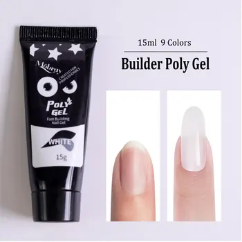 

Poly Extention Gel Nail Tips 9Colors UV Gel Brush Quick Building Hard Jelly Acrylic Polygel 15ml Clear Camouflage Cinger Builder