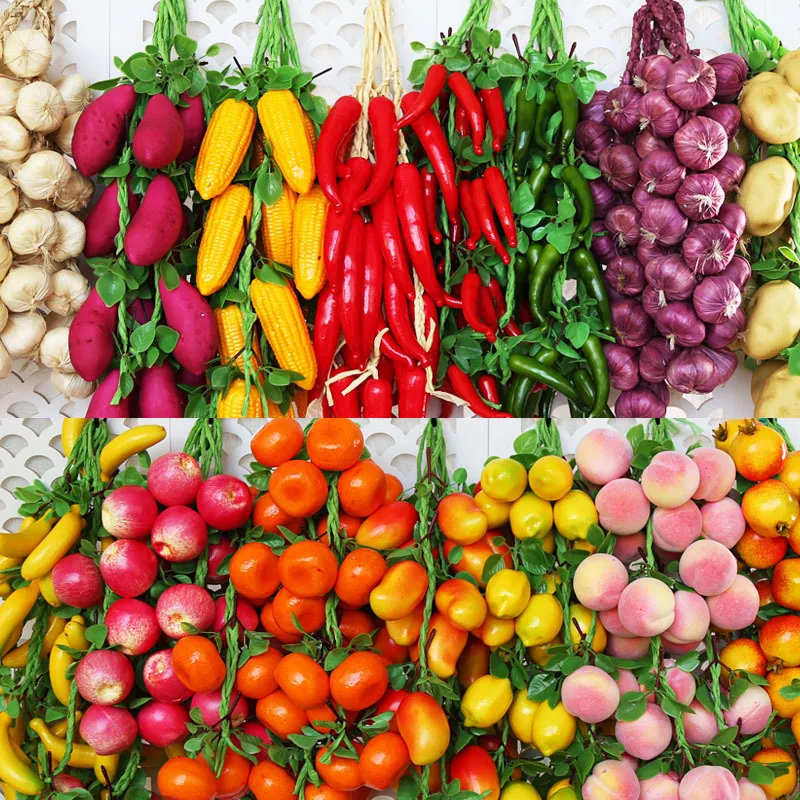 Artificial Fruit Vegetables Foam Fake Chili Pepper For Kitchen Garden Home Wall Decor