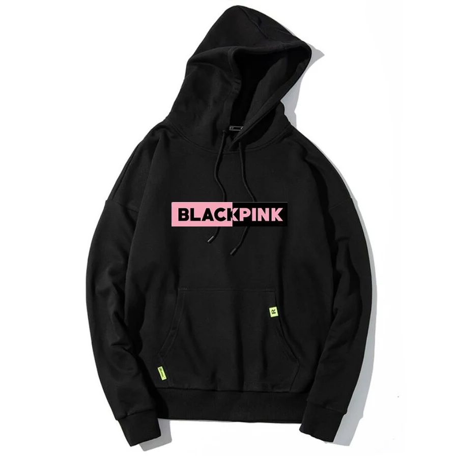 Черный большой kpop blackpink толстовки для женщин kpop толстовка с капюшоном негабаритная графическая осенне-зимняя одежда большого размера с капюшоном
