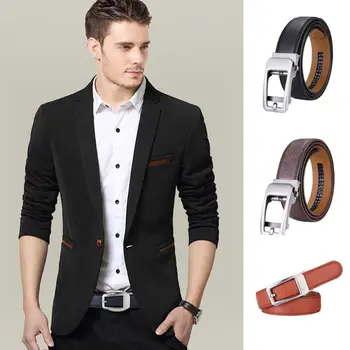 

Fashion Alloy Automatic Buckle Men Belt Faux Leather Casual Business Male Belts