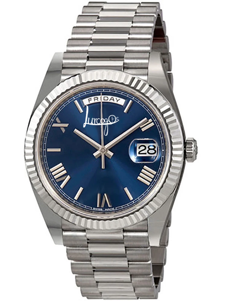 U1 factory watch men Blue luxury brand men's wrist watch waterproof Automatic Mechanical day date watch for men afbeelding