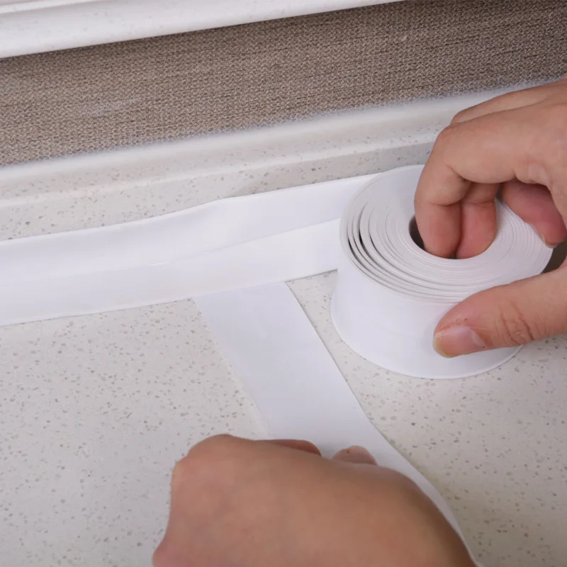 Kitchen Sink Waterproof Mildew Strong Self-adhesive PVC Tape Bathroom Toilet Crevice Strip Self-adhesive Pool Water Seal GUANYAO