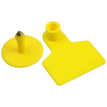 

LBER 100Pcs Cow Cattle TPU Ear Tag Signs Without Words Ear Tags Typing Copper Head Earrings Farm Animal Identification Card
