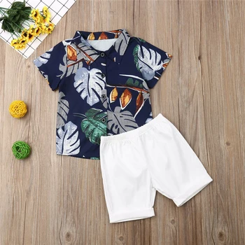 

Pudcoco Toddler Kid Baby Boy Cotton Clothes Print Outfits Gentleman Short T-Shirt+Pants Tops Summer Gentle Clothes Set