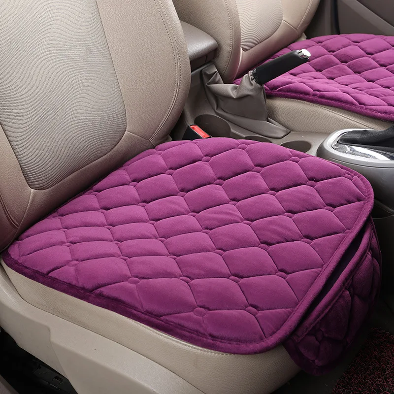 Стекающаяся ткань, подушка для автомобильного сиденья, четыре сезона, меховое покрытие для сиденья, универсальный чехол для Jeep Renegade, чехол для сиденья автомобиля - Название цвета: Фиолетовый