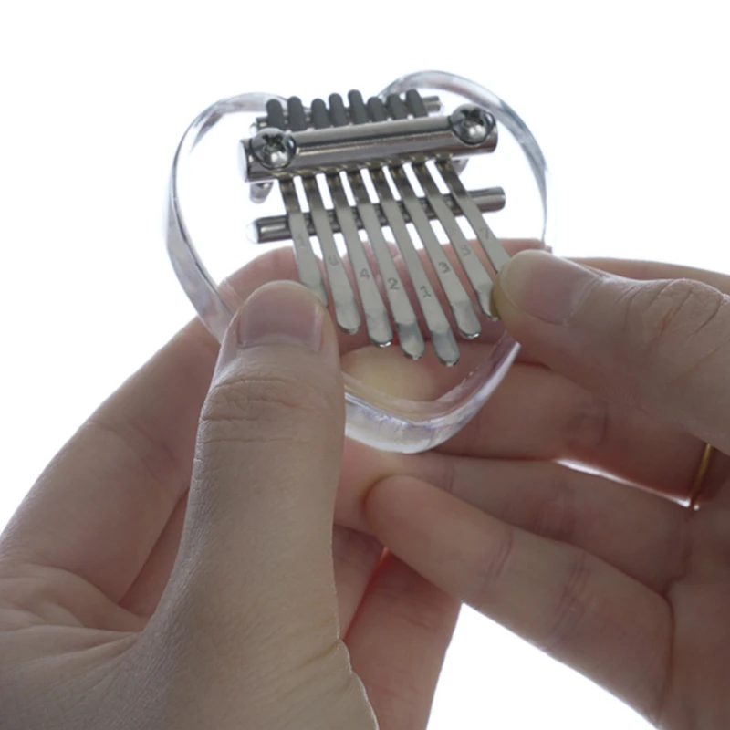 Мини пианино Kalimba 8 клавиш портативное для большого пальца прозрачное подходит
