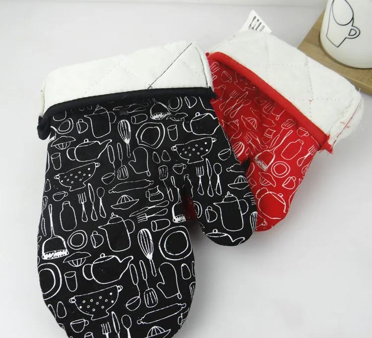 New Products Baking Tool Pattern Thick Kitchen Pieces Apron Microwave Oven Gloves Insulation Pad