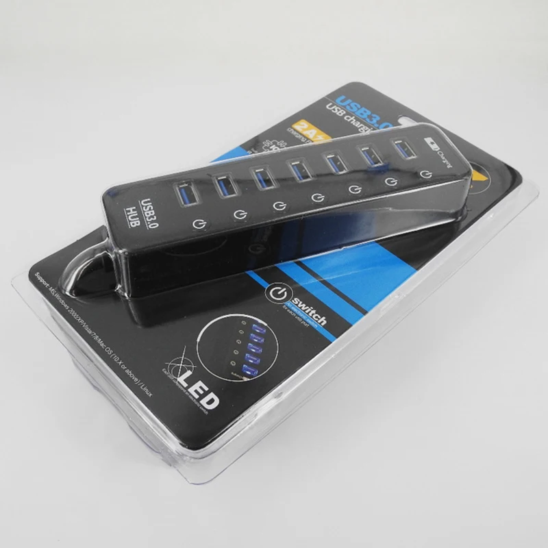 USB3.0hub7 порт концентратор с автономным переключателем интеллектуальная функция зарядки оборудование Энергосбережение и защита окружающей среды