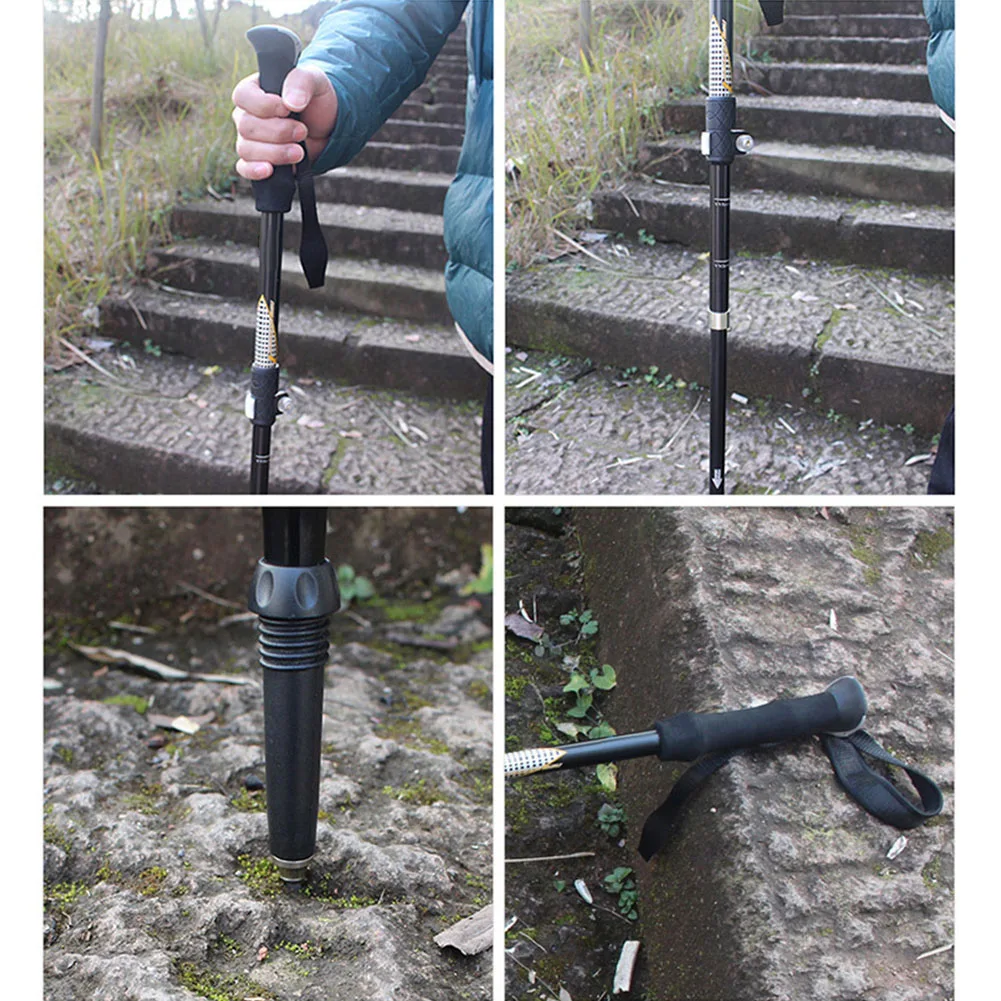 Pólos de Trekking Pólos de Esqui de Alumínio Telescópico ao ar Resistente ao Desgaste Pólos Trekking Caminhadas Ajuste Livre 5-seção 7 pólos de esqui de alumínio ajuste telescópico