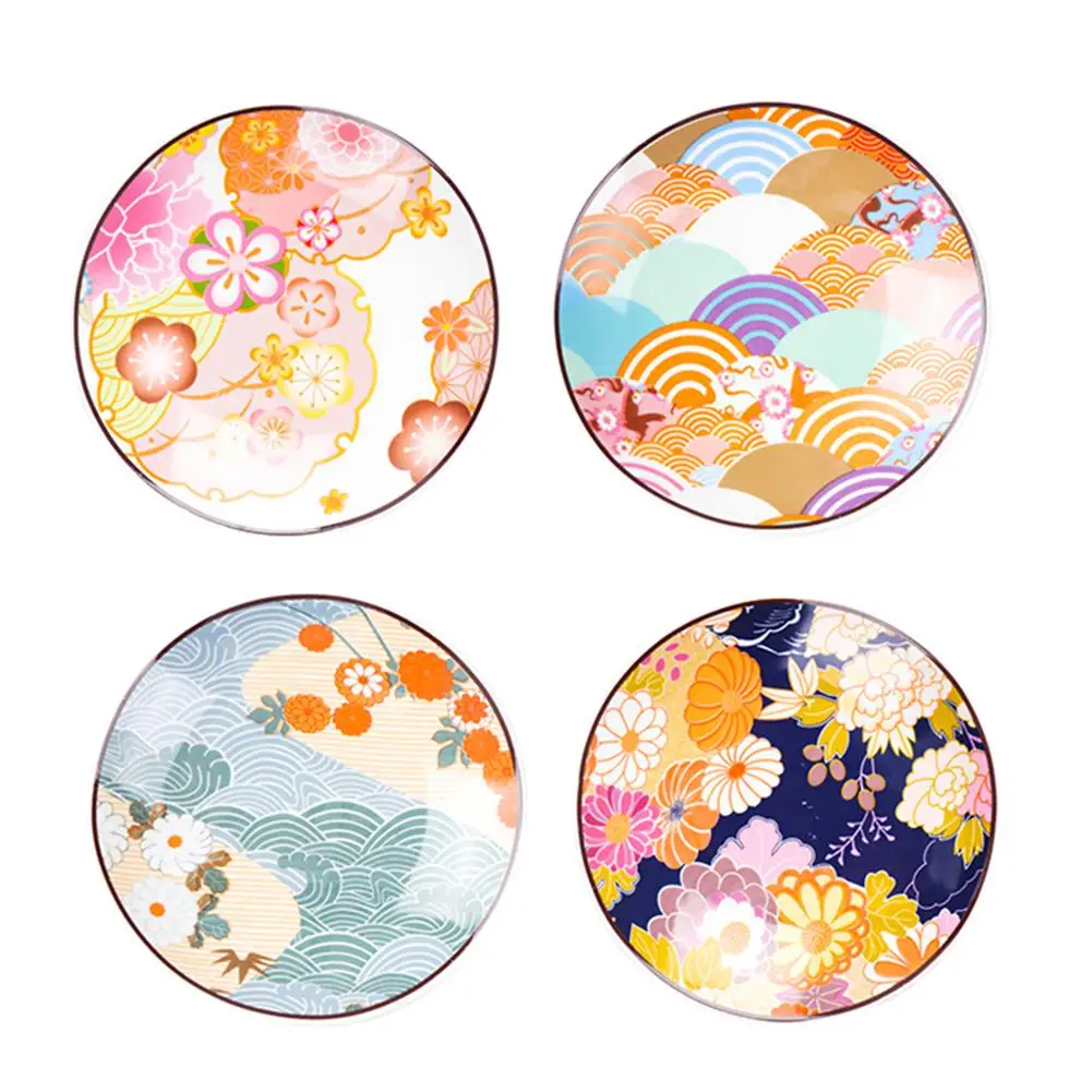 

Adeeing 4Pcs/Set 4.8Inches Cherry Blossom Pattern Series Ceramic Dish Set