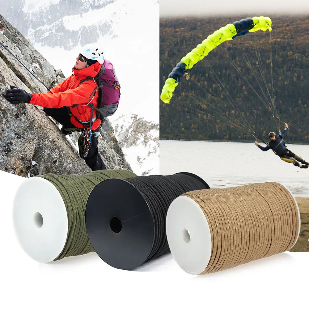 

100M 550 Type Parachute Cord Paracord Lanyard Rope 9 Strand Cores Rescue Tent Hiking Rope Roll