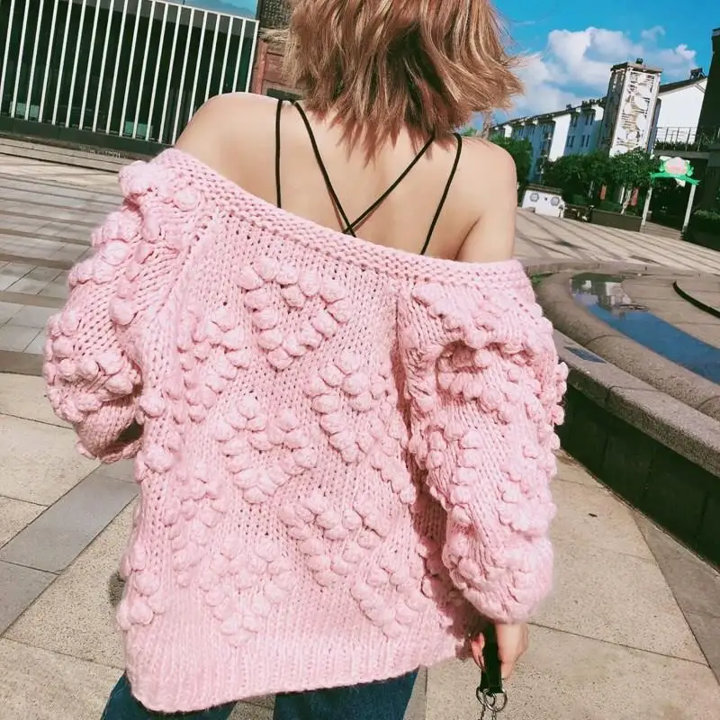 Повседневный Однотонный женский Кардиган большого размера, осенняя зимняя верхняя одежда с длинным рукавом, кашемировые специальные 3D свитера с цветами