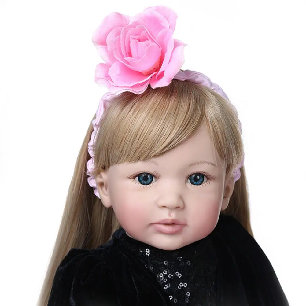 NPK 60 см имитация полностью силиконовые куклы реборн длинные волосы Bjd принцесса кукла комфорт Игрушки для девочек Bebes Reborn