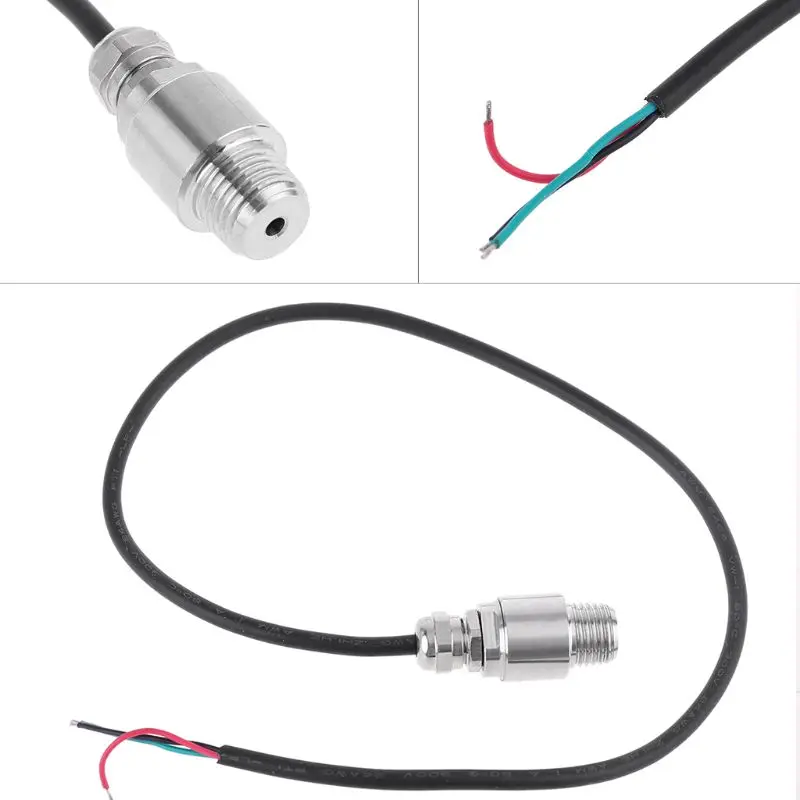 

DC5V 1/4NPT Pressure Transducer Transmitter Sensor Stainless Steel Oil Air Water