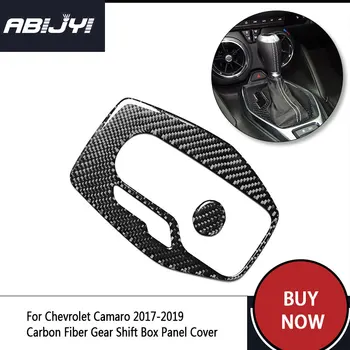 

2pcs Car Styling Carbon Fiber Interior Gear Shift Box Panel Cover For Chevrolet Camaro 2017-2019 Car Accessories