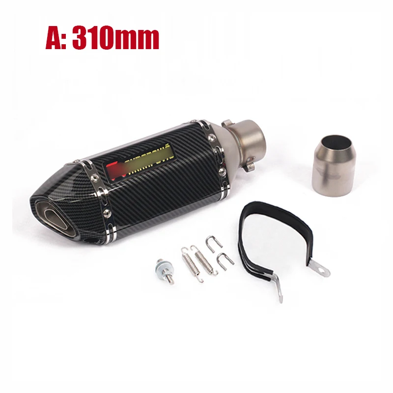 38-51mm Universal Motorcycle Exhaust Pipe Stainless Steel Aluminum Muffler End Tips 310mm 370mm 470mm for Dirt Street Bike ATV
