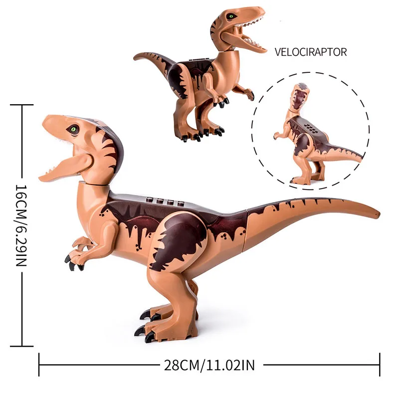Мир животных Парк Юрского периода Динозавр барионикс Велоцираптор тираннозавр рекс фигурки строительные блоки игрушка для детей Подарки - Цвет: No original box
