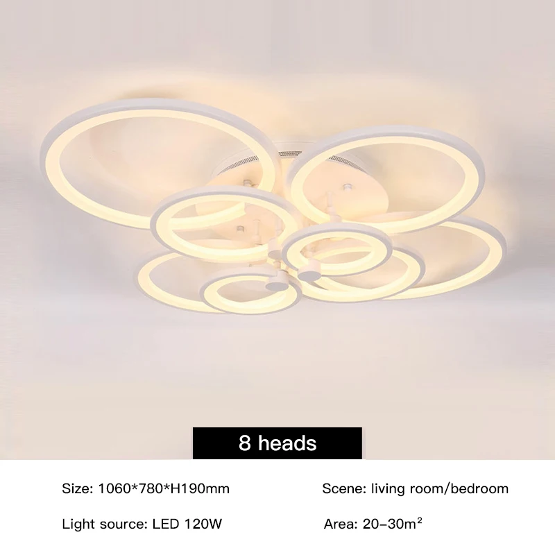 Modern LED Chandelier For Living Room Bedroom Kitchen Home Roof Indoor Metal Ring Ceiling Lamp With Remote Control Light Fixture rustic chandeliers Chandeliers