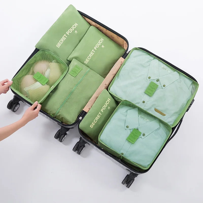 Travel storage 6-piece storage bag underwear shoes 6 storage bag Oxford waterproof cloth luggage storage and distribution