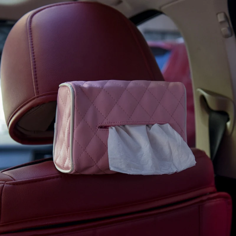 Коробка для салфеток из искусственной кожи для автомобиля, солнцезащитный козырек на заднее сиденье, держатель для бумаги, автомобильные принадлежности, лоток для салфеток, милый, 4 цвета
