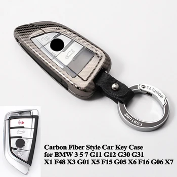 

1pc Carbon Fiber Style Car Key Case Cover Shell Accessories for BMW 3 5 7 G30 G31 G11 G12 X1 F48 X3 G01 X5 F15 G05 X6 F16 G06