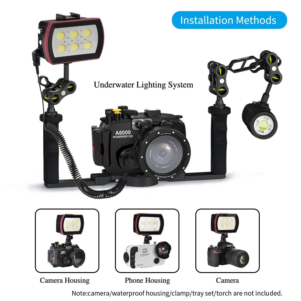 Seafrogs 6000Lm IPX8 40M Waterproof LED Camera