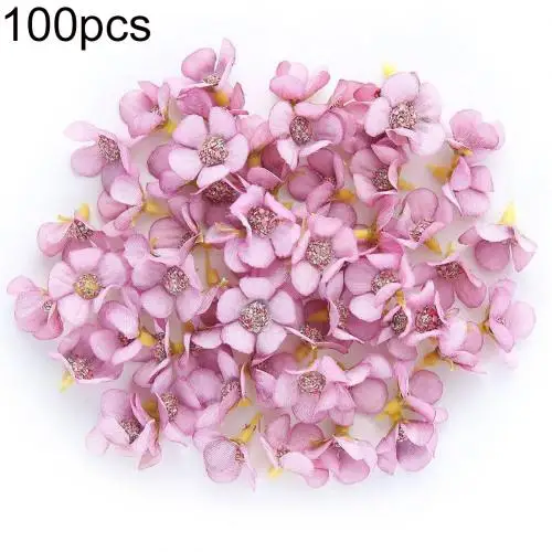 Фиолетовый 100 шт, 2 см, Мини Искусственные Daisys Цветочные головки, сделай сам, свадебная Праздничная гирлянда, Декор, идеальный мини поддельный цветок для ежедневного УКРАШЕНИЯ - Цвет: Фиолетовый