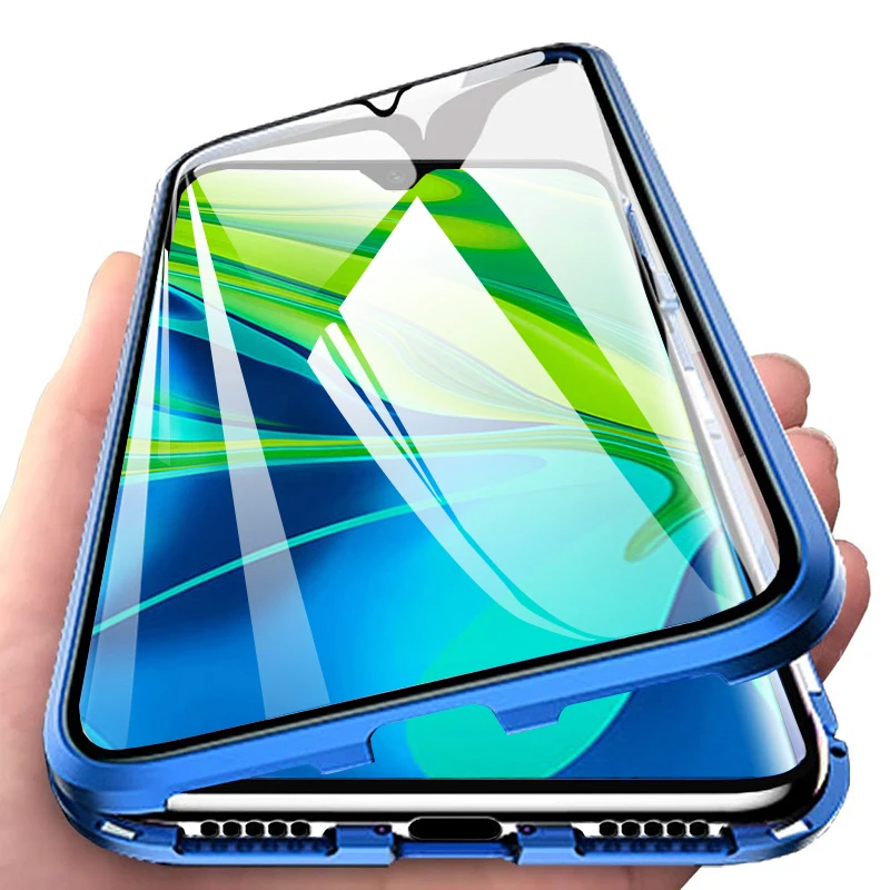 Двухсторонний чехол из закаленного стекла для xiaomi mi note 10 pro Магнитный телефона xiomi