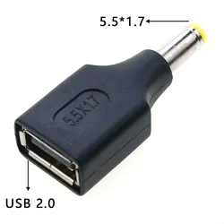 Universal USB 2.0 to DC Power Plug Adapter - Multiple Sizes (5.5 - 1.7MM)