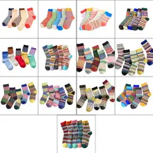 Этнические литературные женские зимние носки из искусственной шерсти с геометрическим рисунком