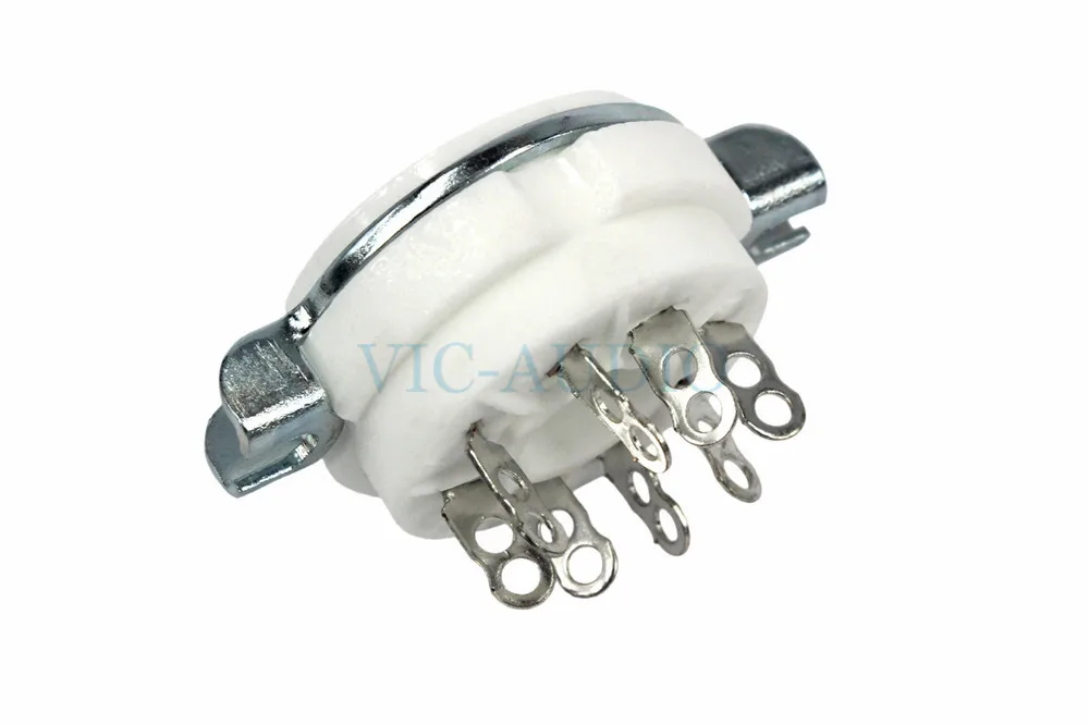 

DIY 2PCS 8Pins Electronic Tube Socket For 6P3P EL34 6P6P KT88 KT66 5Z3P 6CA7 6SN7 6550 Vacuum Tube Ceramic Socket Free Shipping