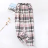 Couple Sleep Pants for Men and Women Spring and Autumn Plaid Design Cotton Long Trousers Loose Home Wear Pants Pajama Bottoms ► Photo 2/6