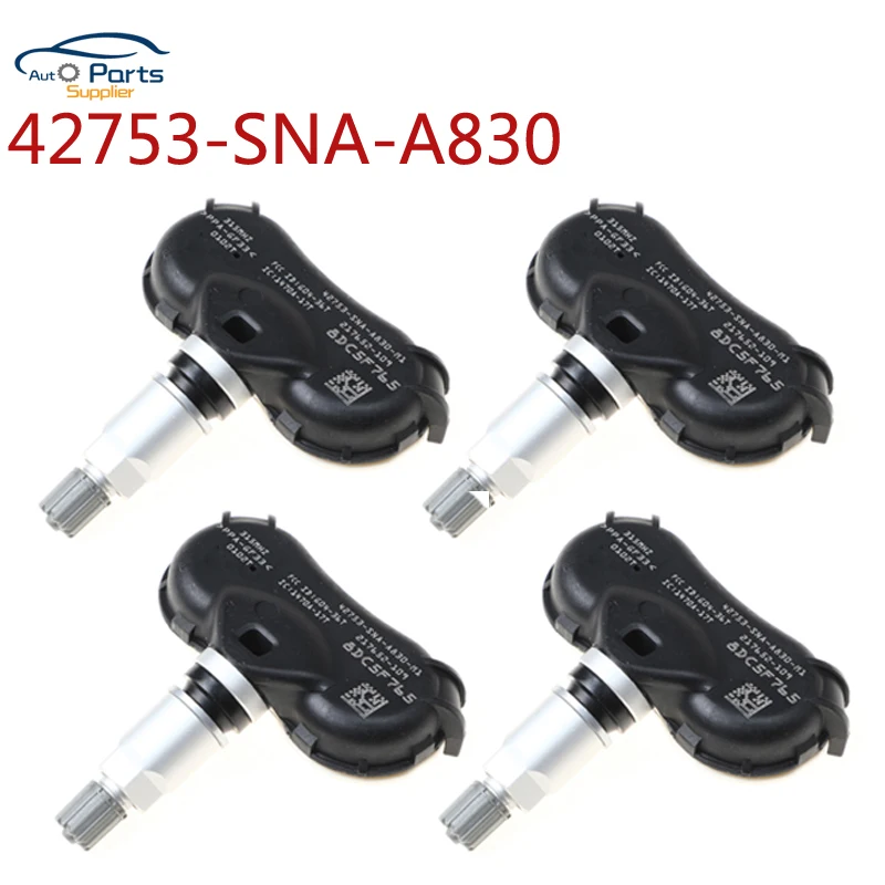 4Pcs TPMS Tire Pressure Sensor 42753 SNA A830 42753SNAA830