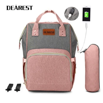 

DEAREST USB Big Space Mommy Bag For Baby Can Hang On Baby Stroller