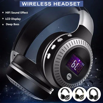

Willkey B19 Wireless Bluetooth Headset Stereo Headphones with FM Radio Earphones with Microphone for Computer Phones Support TF