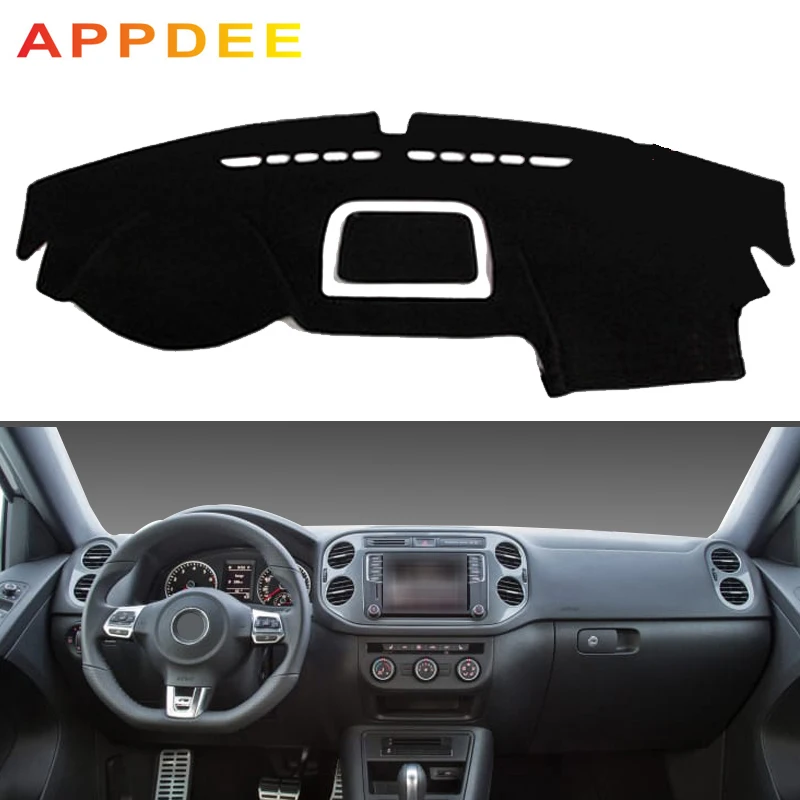 APPDEE приборной панели автомобиля Обложка для Volkswagen VW Tiguan 2009 - 2014 2015 2016 2017 коврик с