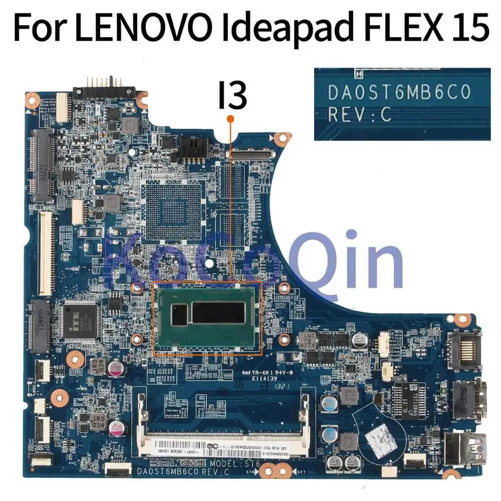  KoCoQin Laptop motherboard For LENOVO Ideapad FLEX 15 Core i3 Mainboard DA0ST6MB6C0