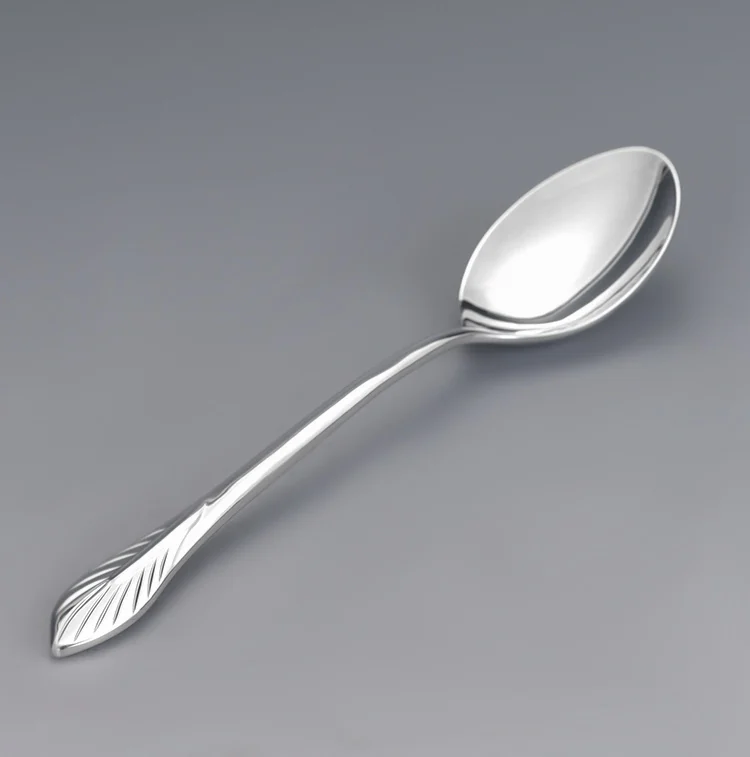 Тонкая ложка из стерлингового серебра для взрослых, чистое серебро, 999 Серебряная ложка для супа ручной работы, серебряная ложка с длинной ручкой, серебряная ложка из стерлингового серебра
