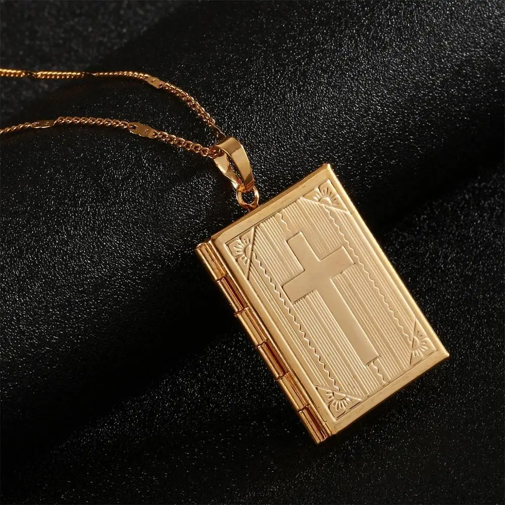 Pendant Necklace | Cross Book | Jewelry - Fashion Jewelry 24k Gold ...