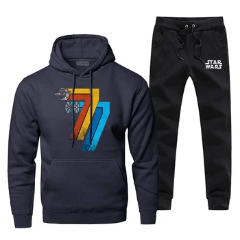 

2019 Men Star Wars Sets Men's Darth Vader Pants Sweatshirts May 25th 1977 Complete Man Tracksuit Casual Starwars Warm Male Set