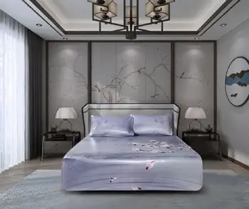 

Cowhide Summer Cooling Mat For Bed Smooth Anti-mite Waterproof Mattress Protector Cover Luxury Bedding Set Bedroom Chinese Style