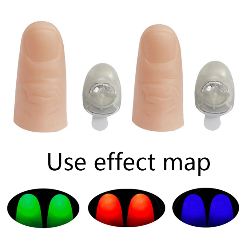 1 Pair Funny Novelty LED Light Flashing Fingers Magic Trick Props Kids Amazing Fantastic Glow Toys Children Luminous Gifts Decor
