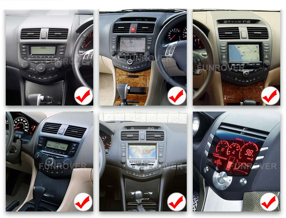 Clearance Funrover 2.5D+IPS android 9.0 2 din car dvd player for Honda Accord 7 2003-2007 radio video player gps navigation car multimedia 2