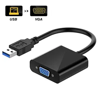 

USB 3.0 To VGA Adapter Cable External Graphic Card Video Multi-display Converter Adapter for PC Laptop Windows 7/8/10