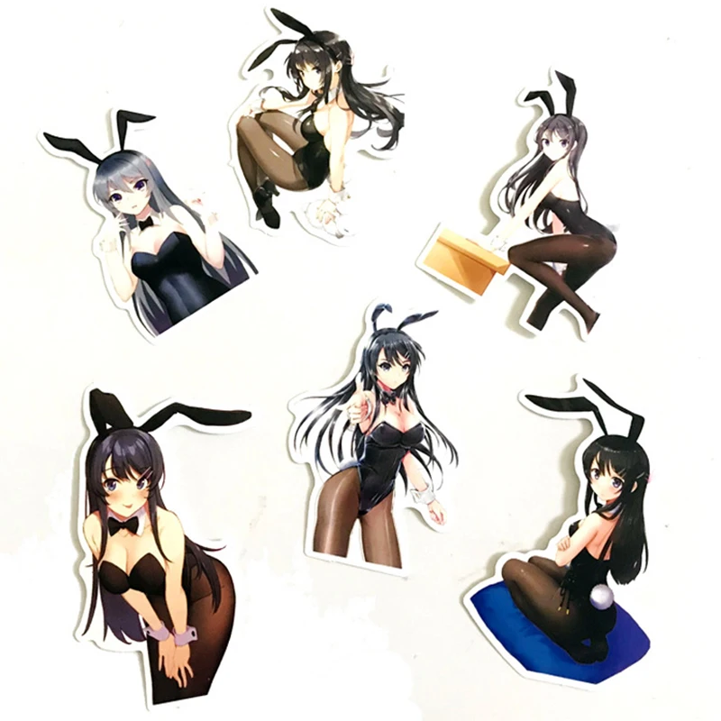 50Pcs Japan Anime Sexy Cartoon Bunny Girl Stickers For Snowboard Laptop Luggage Fridge DIY Styling Vinyl Home Decor Stickers F4