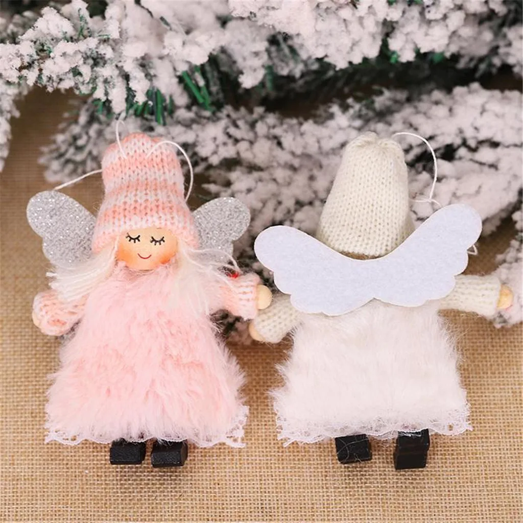 Cartoon Angel Wings Pendant Christmas Decorations For Home Tree Hanging Ornaments Plush Creative goods Gift Hot F927 | Дом и сад